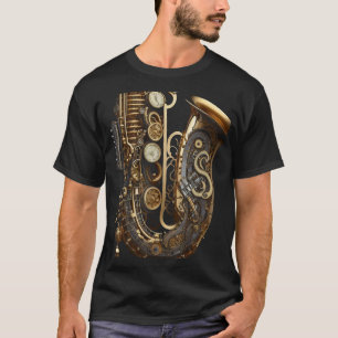 Saxofoon muziekinstrument Graphic steampunk T-shirt