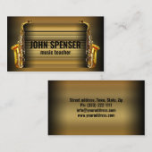 Saxofoon Muziekleraar Retro Visitekaartje (Voorkant / Achterkant)