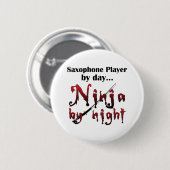 Saxofoon Ninja Ronde Button 5,7 Cm (Voorkant /achterkant)