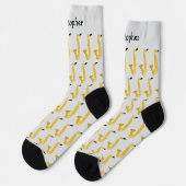 Saxofoon ontwerp gepersonaliseerd sokken (Links)