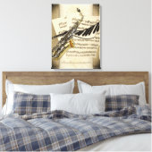 Saxofoon & Piano Gepersonaliseerd Muurcanvas Canvas Afdruk (Insitu (Slaapkamer))