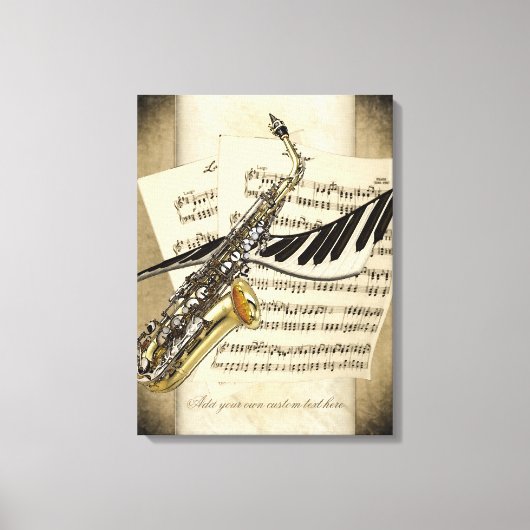 Saxofoon & Piano Gepersonaliseerd Muurcanvas Canvas Afdruk (Voorkant)