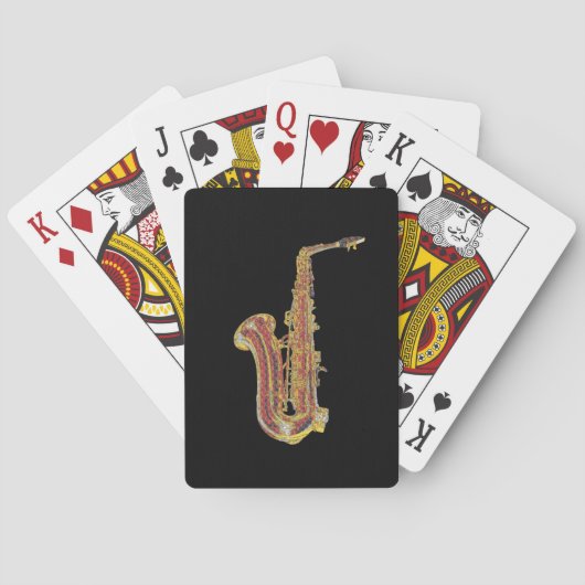 Saxofoon Pokerkaarten (Achterkant)