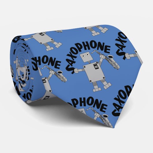 Saxofoon Robot Stropdas (Opgerold)