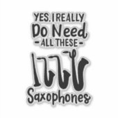 Saxofoon - Saxofoontypes Sticker (Voorkant)