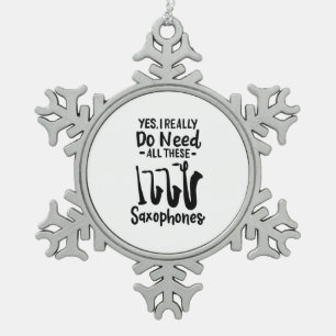 Saxofoon - Saxofoontypes Tin Sneeuwvlok Ornament