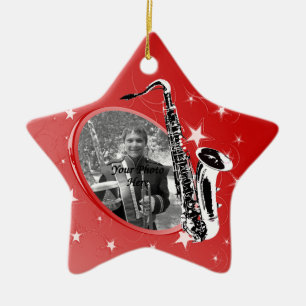 Saxofoon Shining Star Foto Keramisch Ornament