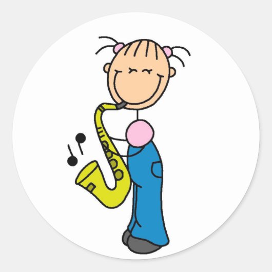 Saxofoon Speler Stickers Sticker (Voorkant)