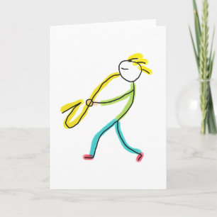 Saxofoon Stickman Kaart