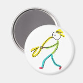 Saxofoon Stickman Magneet (Voorkant / Achterkant)