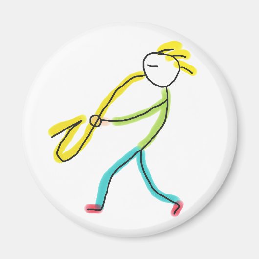 Saxofoon Stickman Magneet (Voorkant)