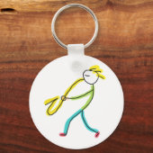 Saxofoon Stickman Sleutelhanger (Achterkant)