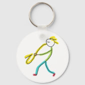 Saxofoon Stickman Sleutelhanger (Achterkant)
