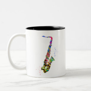 Saxofoon Tweekleurige Koffiemok