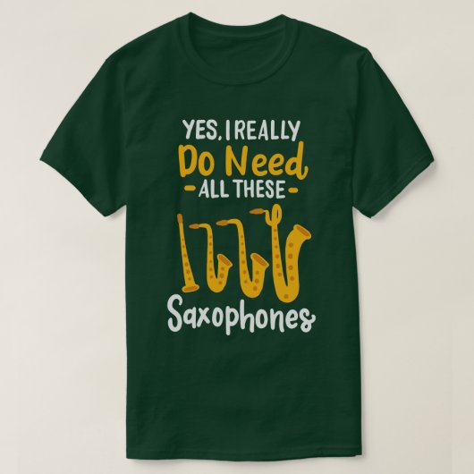 Saxofoon types 3 t-shirt (Design voorkant)
