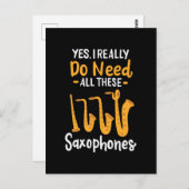 Saxofoon Types Briefkaart (Voorkant / Achterkant)