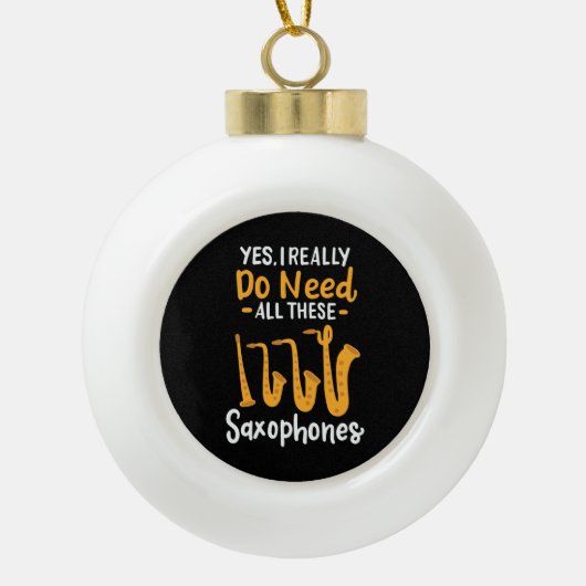 Saxofoon Types Keramische Bal Ornament (Voorkant)