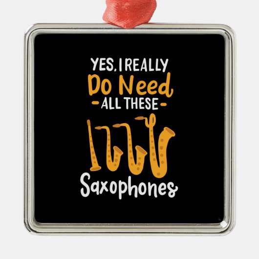 Saxofoon Types Metalen Ornament (Voorkant)