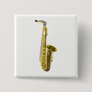 Saxofoon Vierkante Button 5,1 Cm