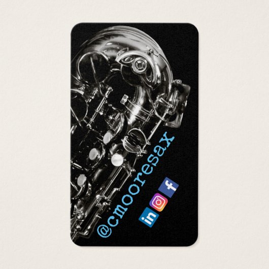 Saxofoon visitekaartjes (Voorkant)