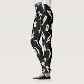 Saxofoon zwart-wit patroon leggings (Links)