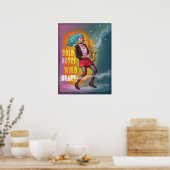 Saxofoonmeisje – gedurfde noten, wild hart poster (Keuken)