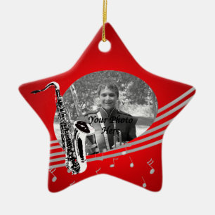 Saxofoonmuziekfoto Keramisch Ornament
