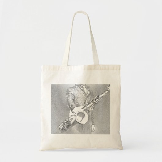 saxofoonspeler tote bag (Voorkant)