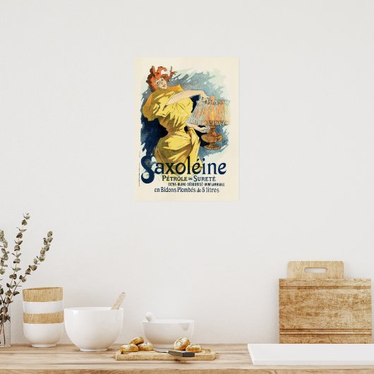SAXOLEINE HUILE LAMP Ancien poster français Annonc (Cuisine)