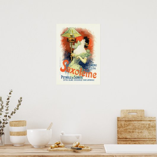 SAXOLEINE Lamp en JULES CHERET  Art Nouveau Poster (Keuken)