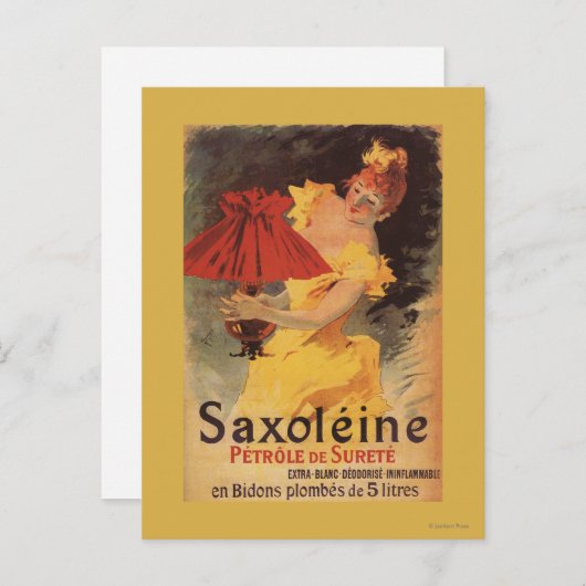 Saxoleine Lamp Oil Red Lampshade Briefkaart (Voorkant / Achterkant)