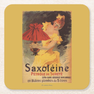 Saxoleine Lamp Oil Red Lampshade Vierkante Kartonnen Onderzetter