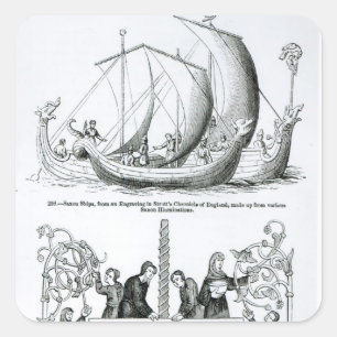 Saxon Ship Vierkante Sticker
