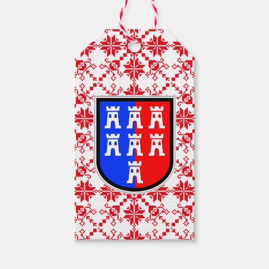 Saxonia Pattern White Cadeaulabel (Voorkant)