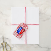 Saxonia Pattern White Cadeaulabel (Met Touw)