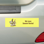 Saxony Duck Family Bumpersticker (Op auto)