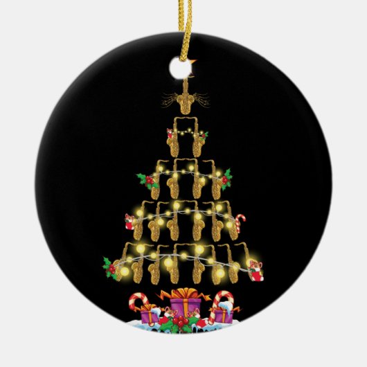 Saxophone Arbre Casquette Dans La Décoration De No (Devant)