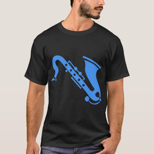 Saxophone - Baby Blue T-shirt (Voorkant)