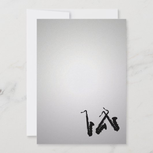 Saxophone Bar Mitzvah Invitation (Dos)