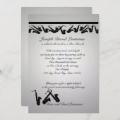 Saxophone Bar Mitzvah Invitation (Devant / Derrière)