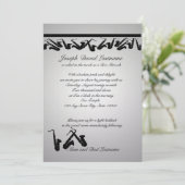 Saxophone Bar Mitzvah Invitation (Debout devant)