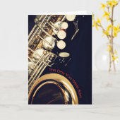 Saxophone Birthday Card Kaart (Gele Bloem)