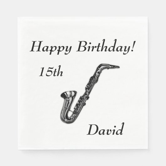 Saxophone Birthday Servet (Voorkant)