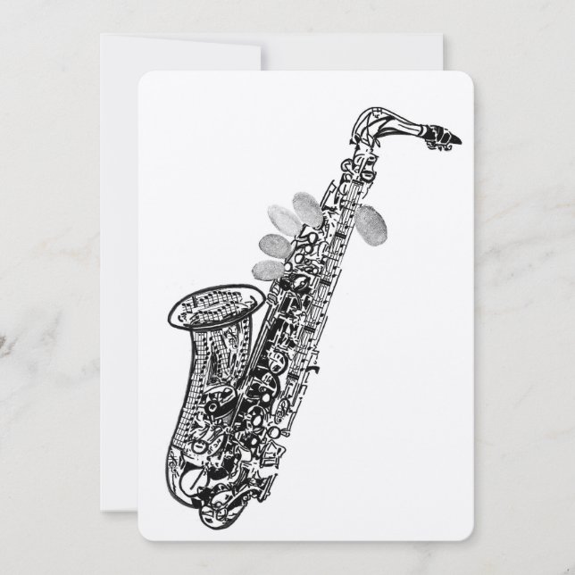 Saxophone-blanco kaart (Voorkant)