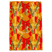 Saxophone Bright Pattern Medium Cadeauzakje (Voorkant)
