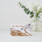 Saxophone Budiness Card Visitekaartje (Staand voorkant)