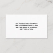 Saxophone | Carte de visite Arrière - plan en ardo (Dos)