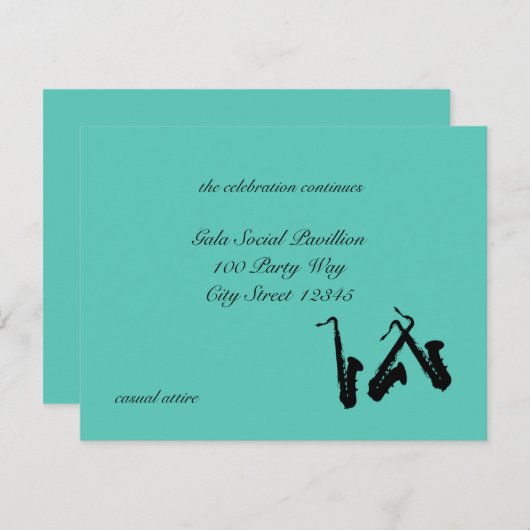 Saxophone / Carte Réception (Devant / Derrière)