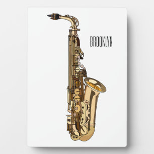 Saxophone cartoon fotoplaat