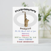 Saxophone cartoon kaart (Staand voorkant)